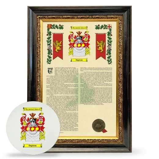 Orgeron Framed Armorial History and Mouse Pad - Heirloom