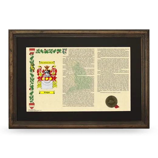 Worgar Deluxe Armorial Landscape Framed - Brown