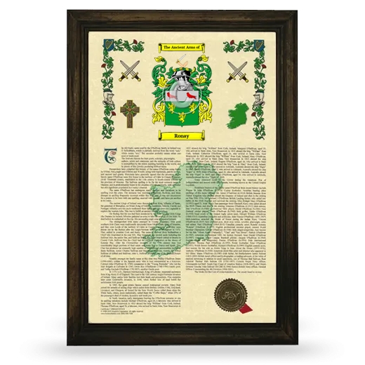 Ronay Armorial History Framed - Brown