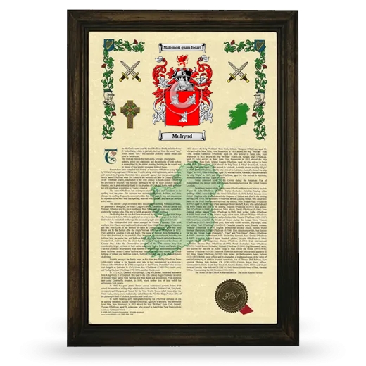 Mulrynd Armorial History Framed - Brown