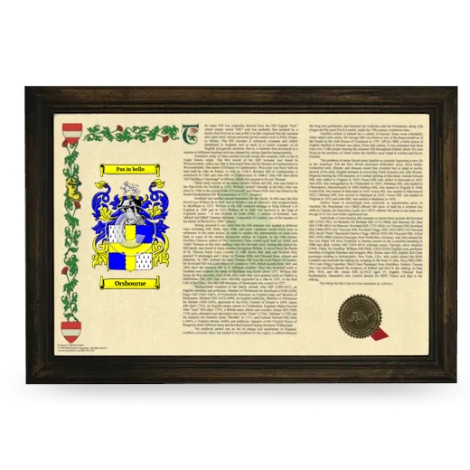 Orsbourne Armorial Landscape Framed - Brown