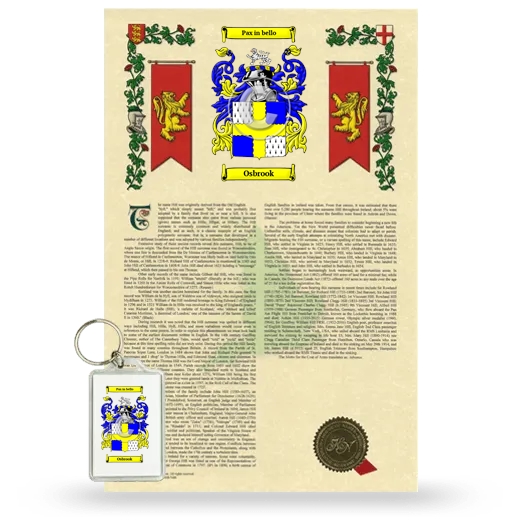 Osbrook Armorial History and Keychain Package