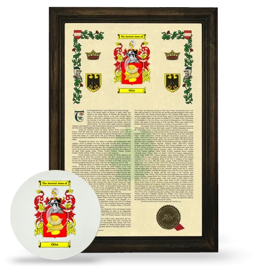 Otte Framed Armorial History and Mouse Pad - Brown