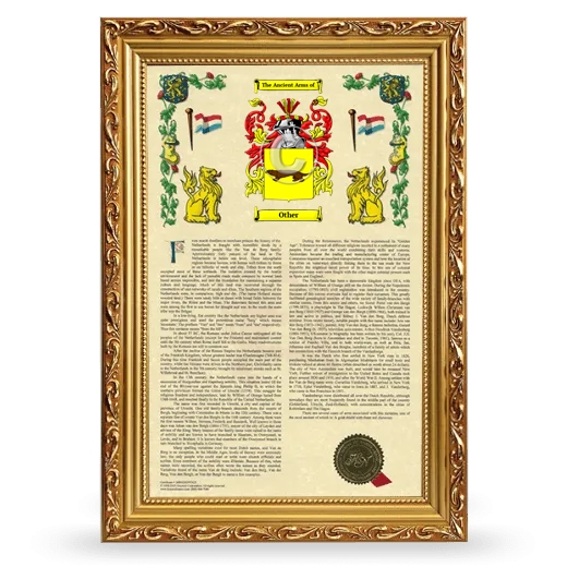 Other Armorial History Framed - Gold