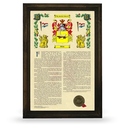 Otter Armorial History Framed - Brown