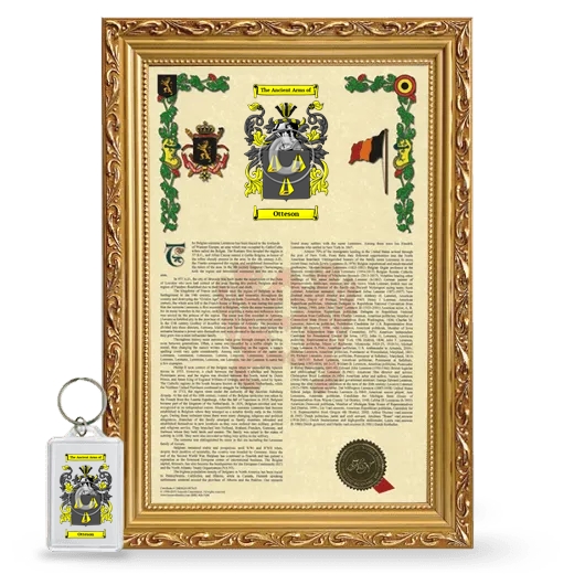 Otteson Framed Armorial History and Keychain - Gold
