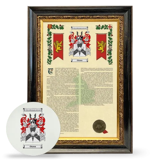 Otawa Framed Armorial History and Mouse Pad - Heirloom
