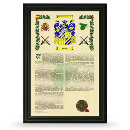 Ovalle Armorial History Framed - Black