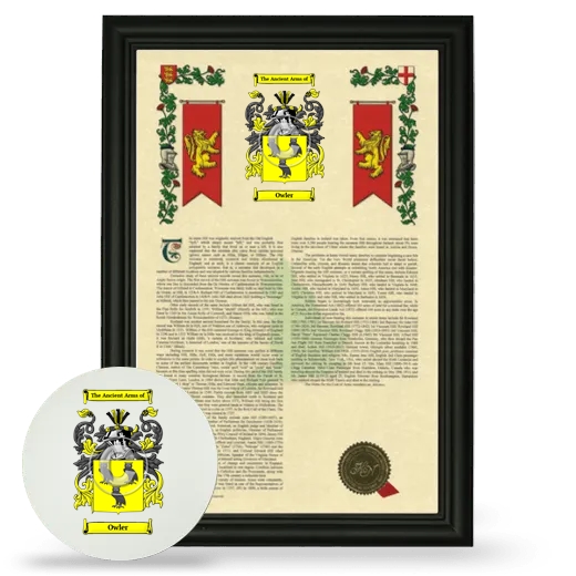 Owler Framed Armorial History and Mouse Pad - Black