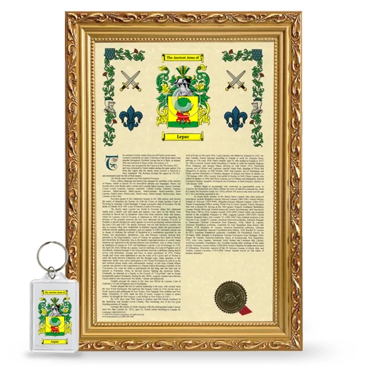 Lepac Framed Armorial History and Keychain - Gold