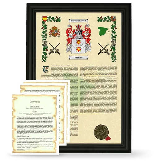 Pachino Framed Armorial History and Symbolism - Black