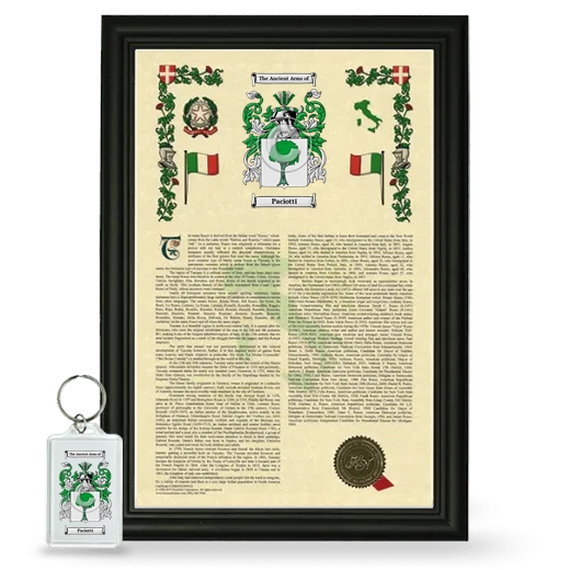 Paciotti Framed Armorial History and Keychain - Black
