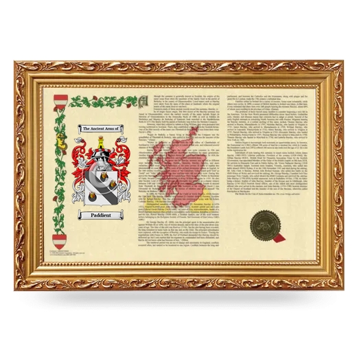 Paddient Armorial Landscape Framed - Gold