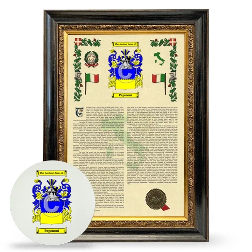 Paganoni Framed Armorial History and Mouse Pad - Heirloom