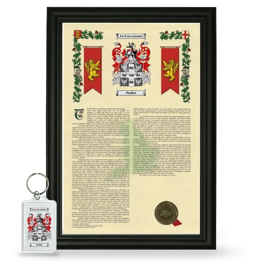 Packet Framed Armorial History and Keychain - Black