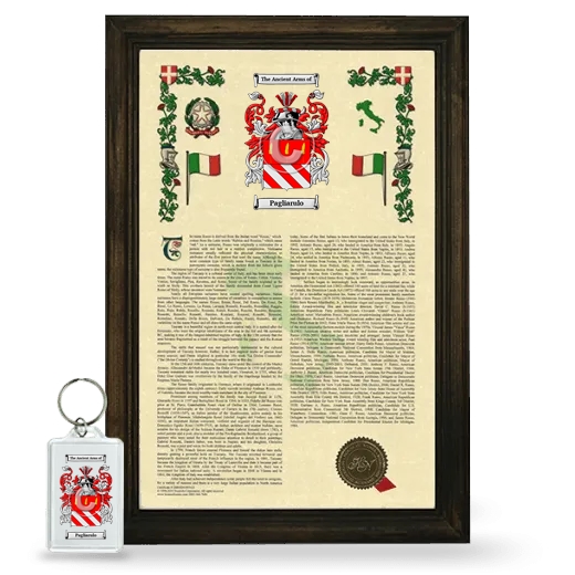 Pagliarulo Framed Armorial History and Keychain - Brown