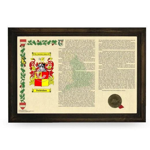 Packenhan Armorial Landscape Framed - Brown