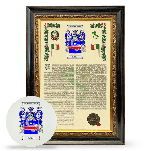 Pallieri Framed Armorial History and Mouse Pad - Heirloom