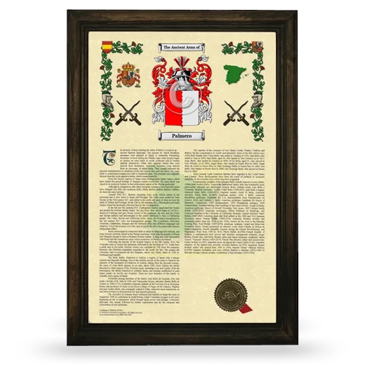 Palmero Armorial History Framed - Brown