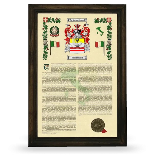 Palmerinni Armorial History Framed - Brown