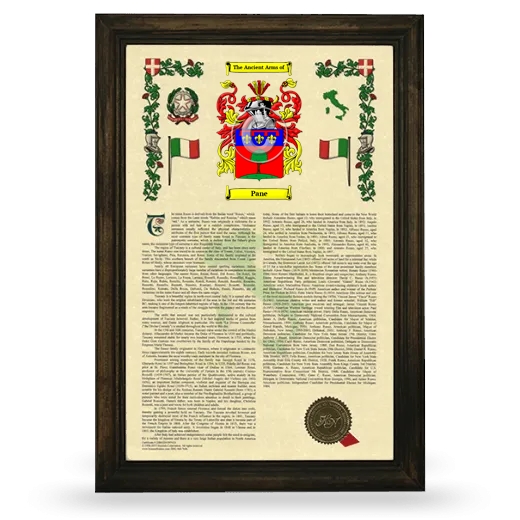 Pane Armorial History Framed - Brown