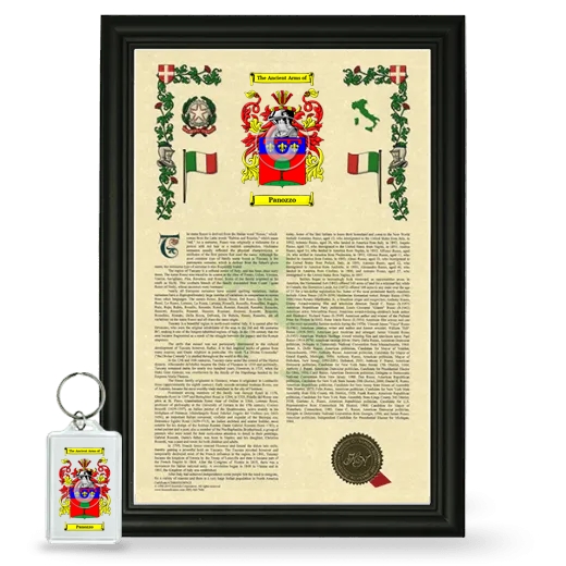 Panozzo Framed Armorial History and Keychain - Black