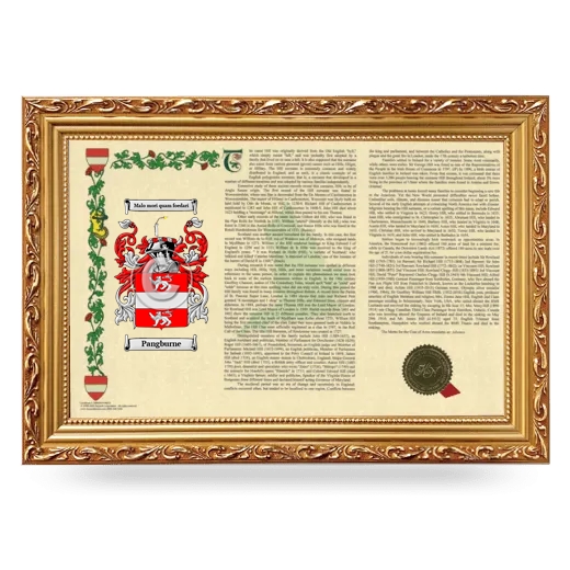 Pangburne Armorial Landscape Framed - Gold