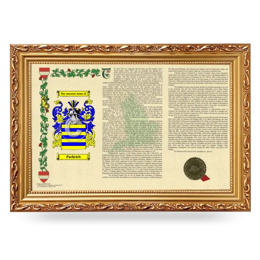 Packrich Armorial Landscape Framed - Gold