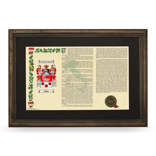 Papas Deluxe Armorial Landscape Framed - Brown