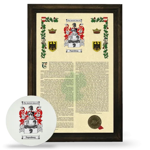 Papenburg Framed Armorial History and Mouse Pad - Brown