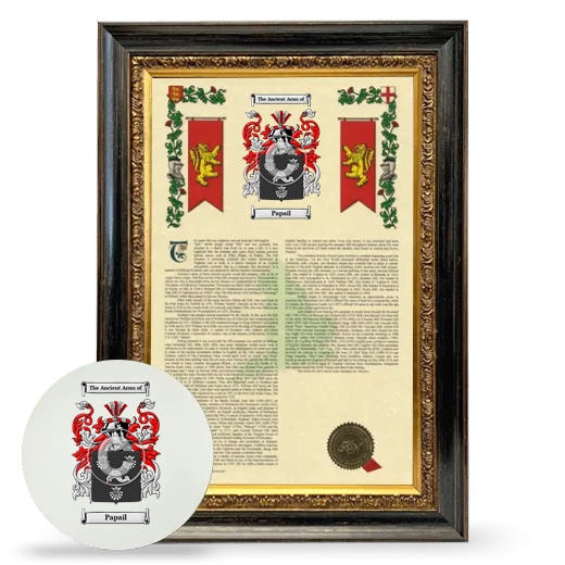 Papail Framed Armorial History and Mouse Pad - Heirloom