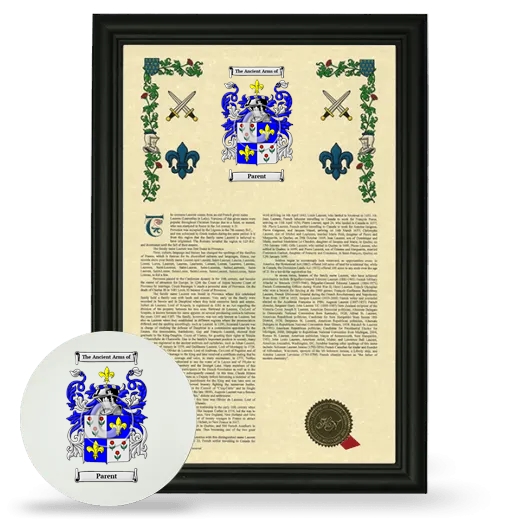 Parent Framed Armorial History and Mouse Pad - Black