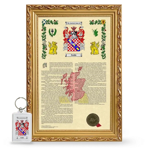 Parkle Framed Armorial History and Keychain - Gold