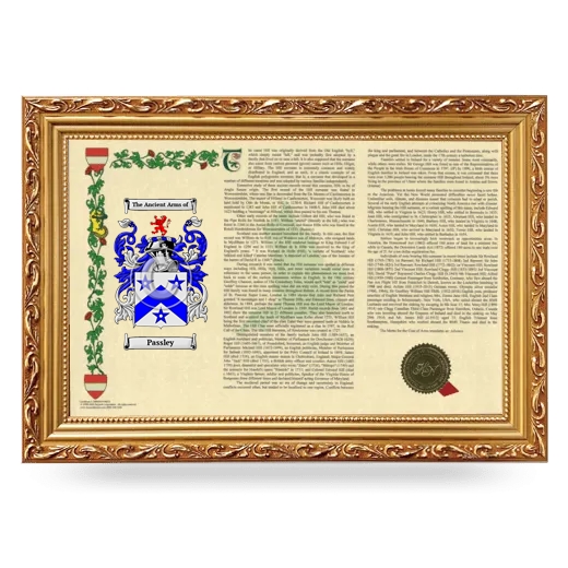 Passley Armorial Landscape Framed - Gold