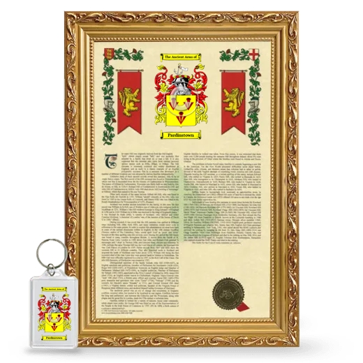 Pardinstown Framed Armorial History and Keychain - Gold