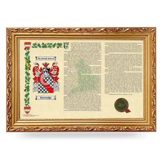 Betteradge Armorial Landscape Framed - Gold