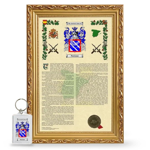 Pastrano Framed Armorial History and Keychain - Gold