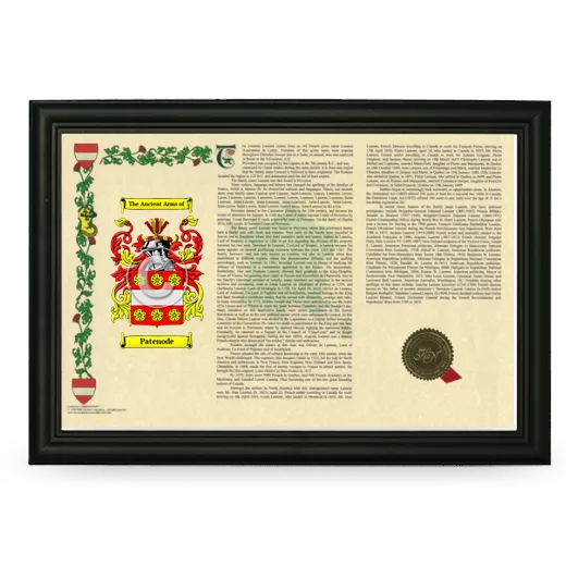 Patenode Armorial Landscape Framed - Black