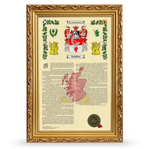 Patullowe Armorial History Framed - Gold