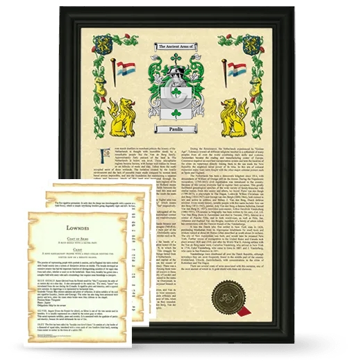 Paulis Framed Armorial History and Symbolism - Black