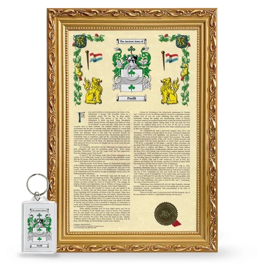 Paulli Framed Armorial History and Keychain - Gold