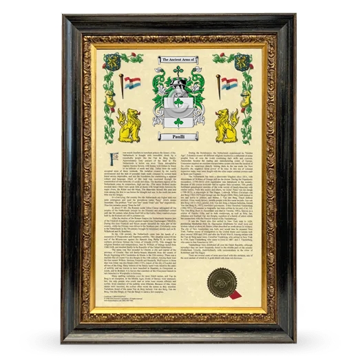 Paulli Armorial History Framed - Heirloom