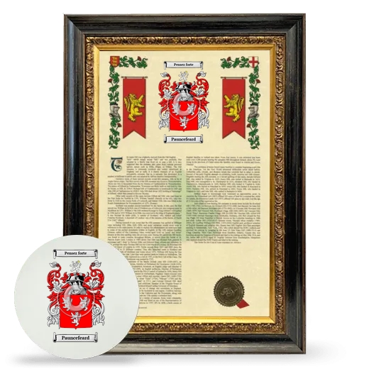 Pauncefeard Framed Armorial History and Mouse Pad - Heirloom
