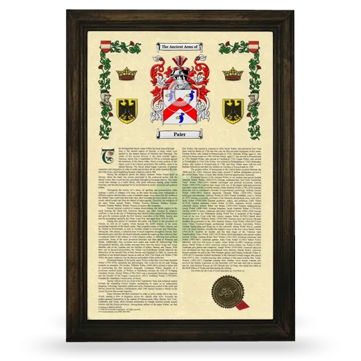 Paier Armorial History Framed - Brown