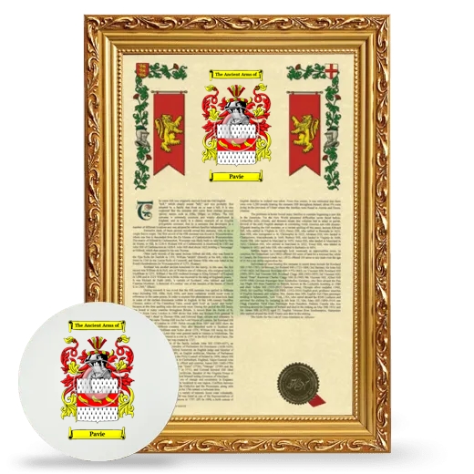 Pavie Framed Armorial History and Mouse Pad - Gold