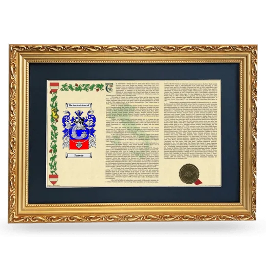 Pavese Deluxe Armorial Landscape Framed - Gold