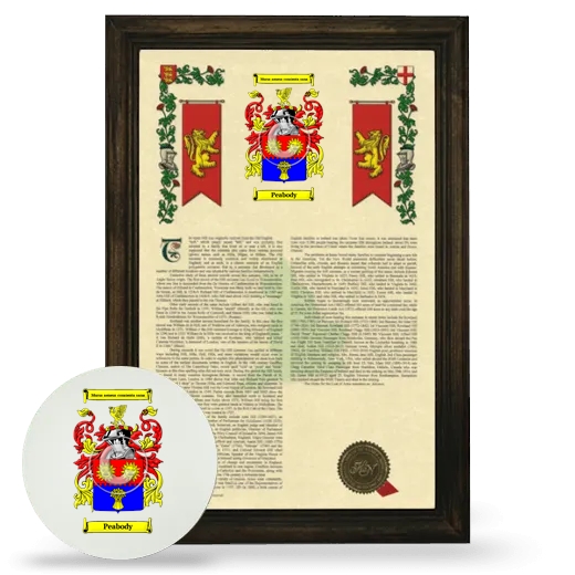 Peabody Framed Armorial History and Mouse Pad - Brown