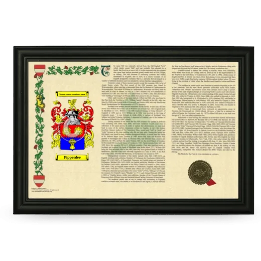 Pipperdee Armorial Landscape Framed - Black