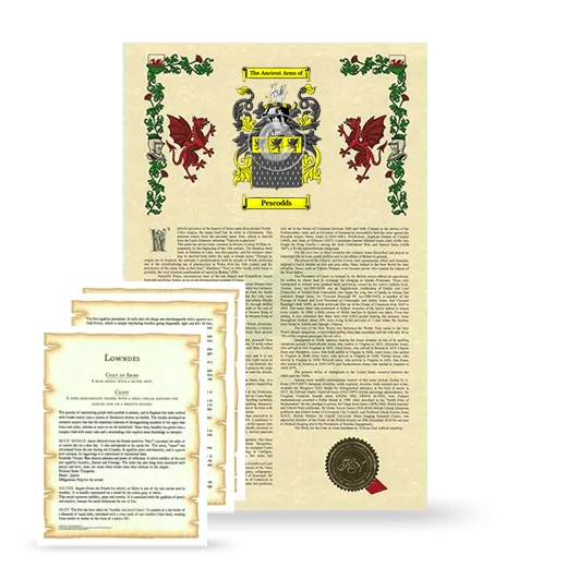 Pescodds Armorial History and Symbolism package