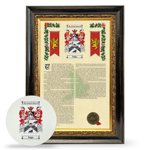 Peggs Framed Armorial History and Mouse Pad - Heirloom